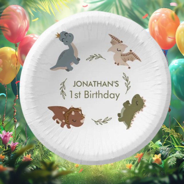  dino-mite celebration  paper plate (a dinosaur-themed birthday party for your little one! )
