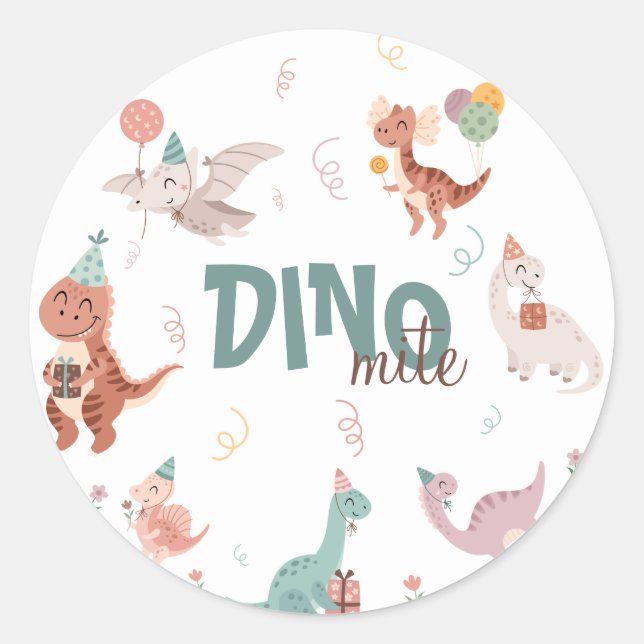 Dino-Mite  Classic Round Sticker (Front)