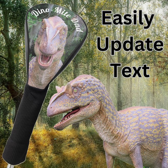 Dino-Mite Dad - Dinosaur Golf Head Cover (dino club cover)