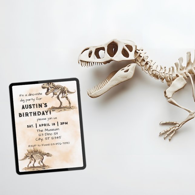 Dino-Mite Dig Birthday Party Invitation (Creator Uploaded)
