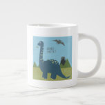 Dino-mite Dinosaur Large Coffee Mug<br><div class="desc">Dino-mite II by June Erica Vess. Features cartoon-like dinosaurs against a simple background.</div>