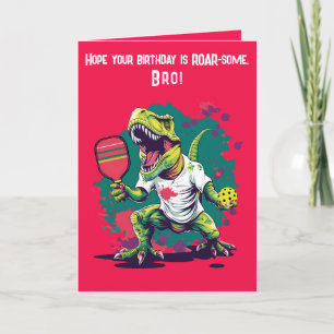 Dino-mite funny pickleball Birthday Holiday Card