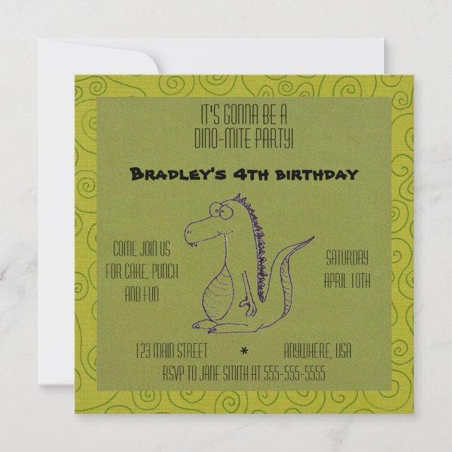 Dino-mite Invitation (Front)