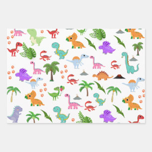 "Dino-mite Party: Jurassic Joy Unleashed! Wrapping Paper Sheet