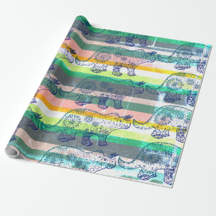 Dino Mood , Dinosaur Art Gift Wrap