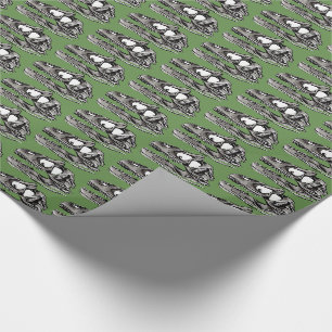 DINO - Moss Green Glossy Wrapping Paper, 30" x 6' Paper