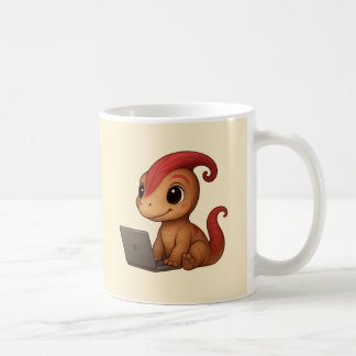 Dino Mug – Dino Kammli am Laptop