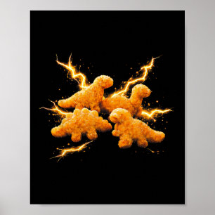 Dino Nugget Pillow Dinosaur Chicken Nugget Lover Poster
