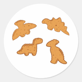 Dino nuggets classic round sticker