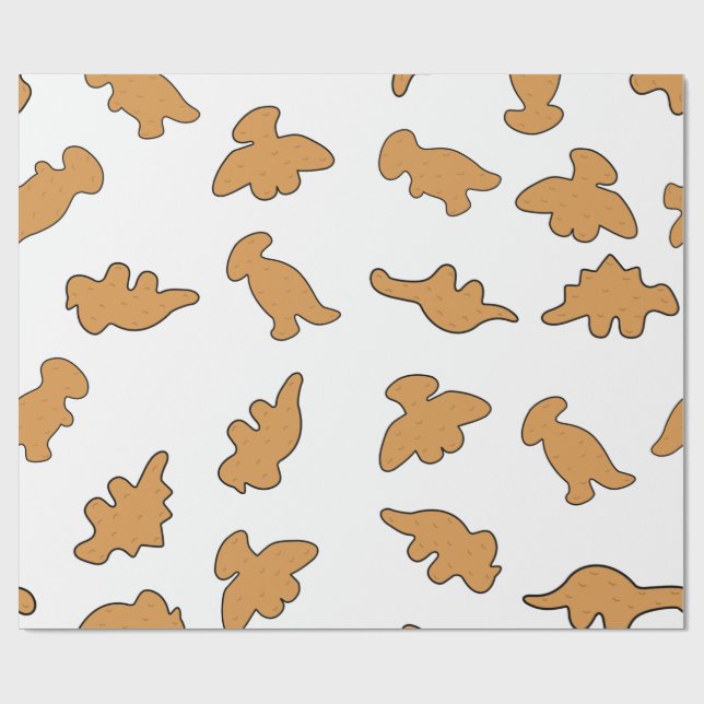 Dino Nuggets Pattern Wrapping Paper (Flat)