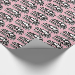 DINO - Pale Pink Glossy Wrapping Paper, 30" x 6' Paper