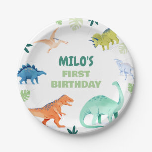 Dino Party Colourful Dinosaur Birthday Paper Plate