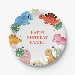Dino Party Cute Dinosaur Birthday Party  Paper Plate