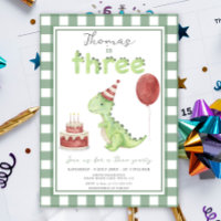Dino Party | Cute Dinosaur Three-Rex Birthday