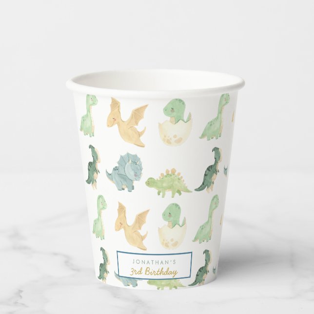 Dino Party Dino mite Birthday  Paper Cups (Front)