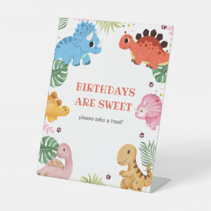 Dino Party Dinosaur Birthday Party Take A Treat Pedestal Sign