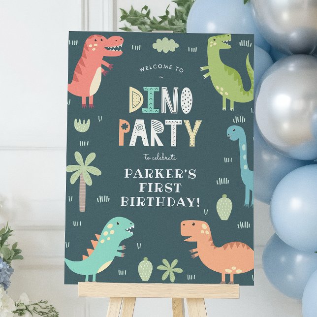 Dino Party Dinosaurs Birthday Party Welcome Sign (Creator Uploaded)