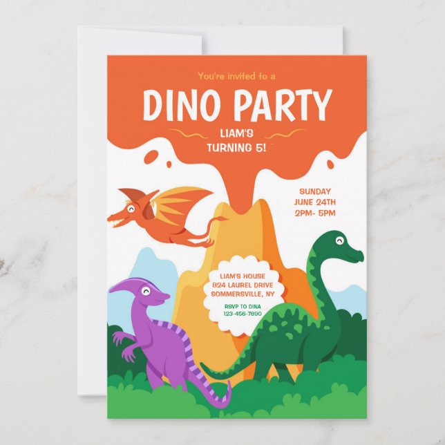 Dino Party Invitation (Front)