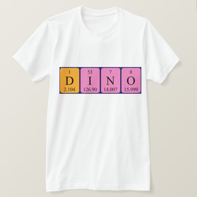 Dino periodic table name shirt (Design Front)