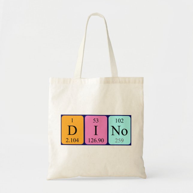 Dino periodic table name tote bag (Front)