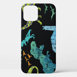 Dino Print: Grunge T-Shirt Pattern. iPhone 12 Case
