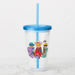 Dino Ranch Friends Design Acrylic Tumbler
