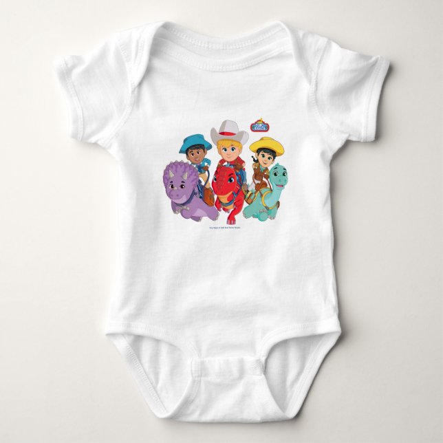 Dino Ranch Friends Design Baby Bodysuit (Front)