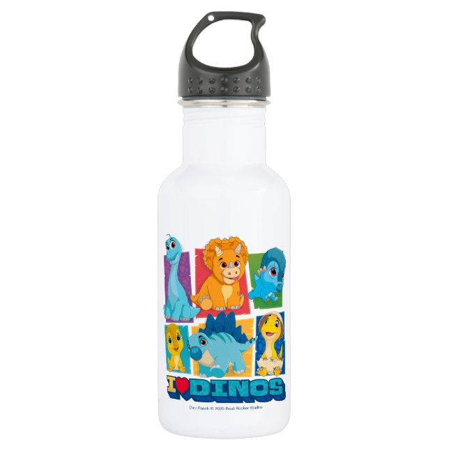 Dino Ranch | Fun & Colourful Dinosaur 532 Ml Water Bottle (Front)