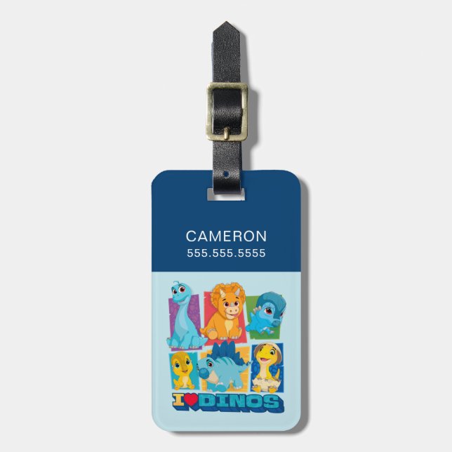 Dino Ranch | Fun & Colourful Dinosaur Luggage Tag (Front Vertical)