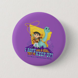 Dino Ranch   Min and Clover 6 Cm Round Badge