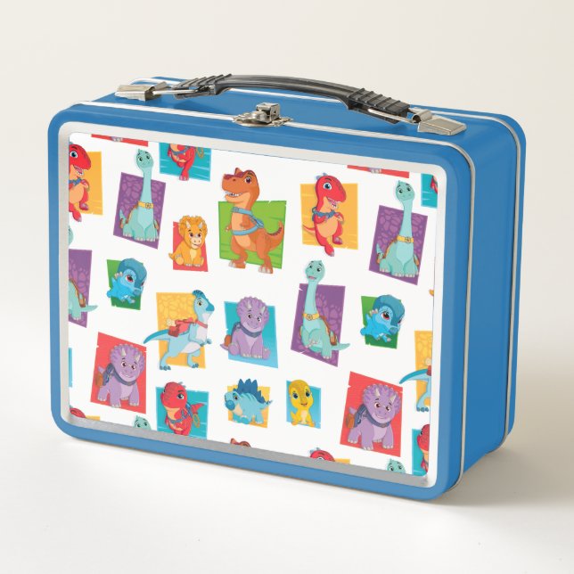 Dino Ranch Pattern Metal Lunch Box (Front)