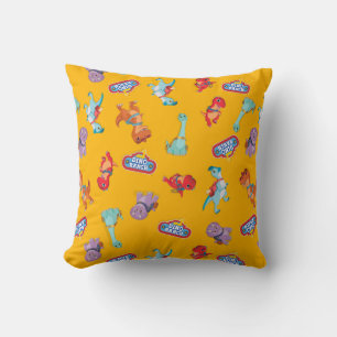 Dino Ranch Pattern on Yellow Cushion