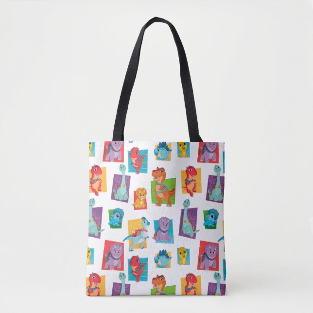 Dino Ranch Pattern Tote Bag (Front)