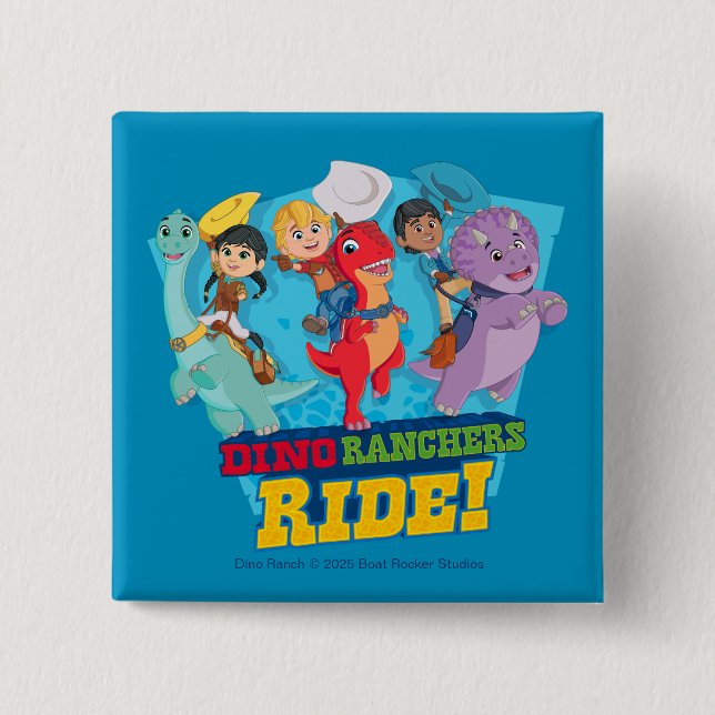 Dino Ranch | The Ranchers Ride! 15 Cm Square Badge (Front)