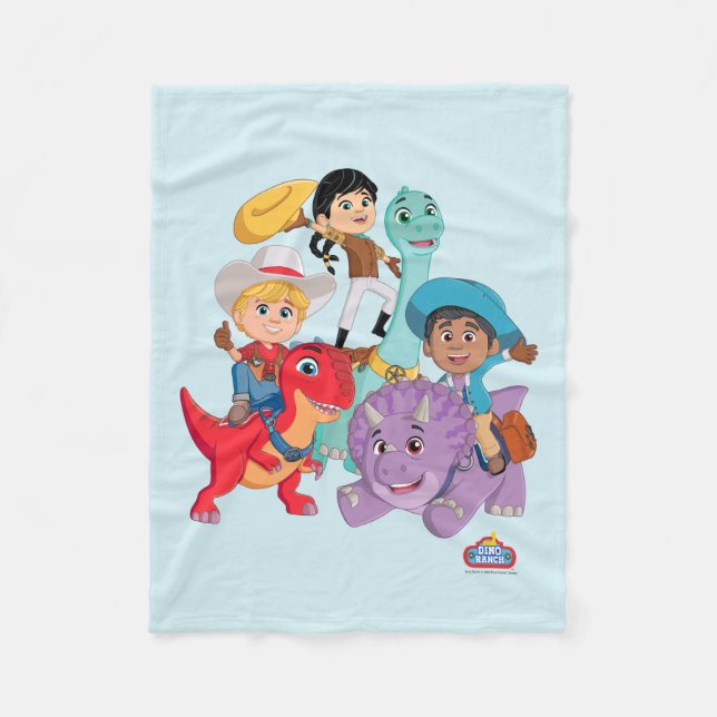 Dino Ranch Yee Haw! Fleece Blanket (Front)