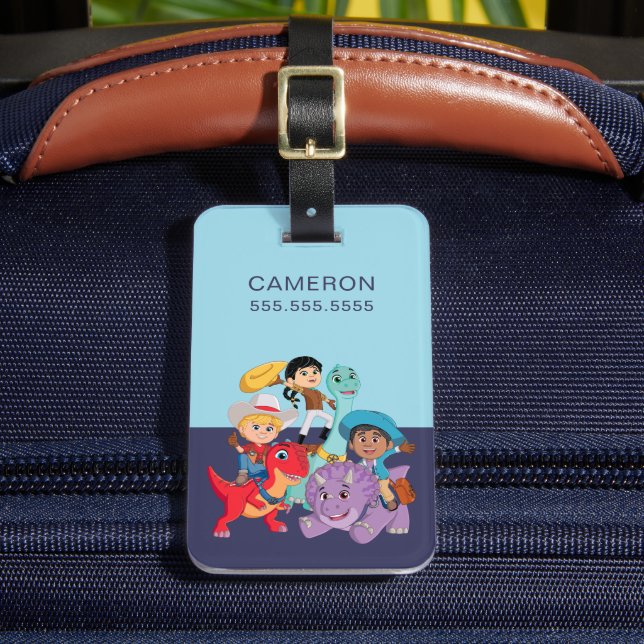 Dino Ranch Yee Haw! Luggage Tag (Front Insitu 2)