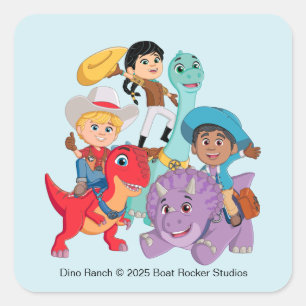 Dino Ranch Yee Haw! Square Sticker