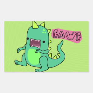 Dino Rawr Rectangular Sticker