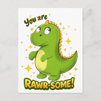 Dino RAWR-SOME Charme Postcard