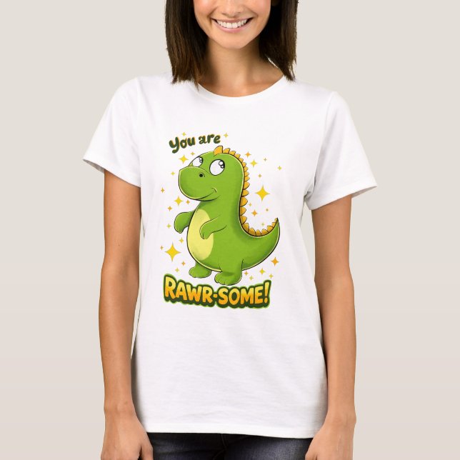Dino RAWR-SOME Charme T-Shirt (Front)