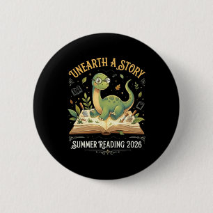 Dino Reading Adventure Summer 2026 T 6 Cm Round Badge
