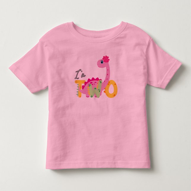 Dino Rex  I'm 2 Birthday boys two Back to school Toddler T-Shirt (Front)