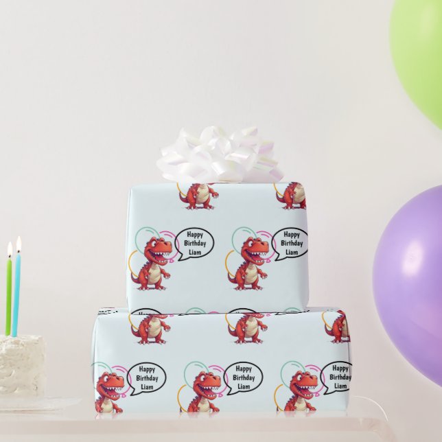 Dino Roar Gift Wrapping Paper (Party Gifts)