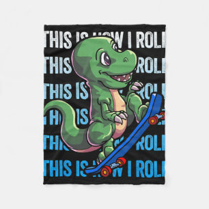 Dino Skateboarding Shirt Kids Boys Skateboarding D Fleece Blanket
