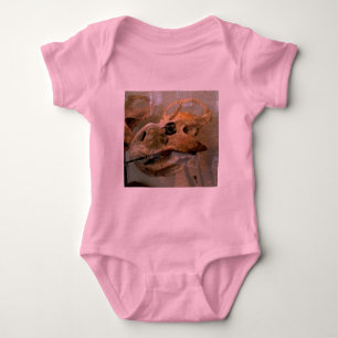 Dino Skull Oil Painting Baby Bodysuit