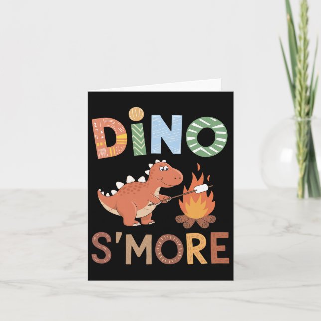 Dino S'more Dinosaur Trex Camping Smores Kawaii S' Card (Front)