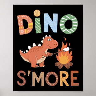 Dino S'more Dinosaur Trex Camping Smores Kawaii S' Poster