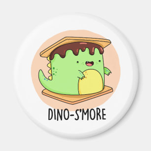 Dino-smore Funny Dinosaur Smore Pun  Magnet