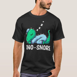 Dino Snore Cartoon Dinosaur Sleepwear T-Rex Nappin T-Shirt