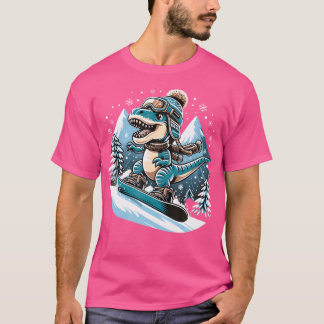 Dino Snowboarding Fun Cool Snowboard For Men Women T-Shirt